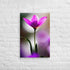 Purple flower captured delicately, vibrant. Layered petals stand out strikingly. Blurred background complements bloom beautifully.