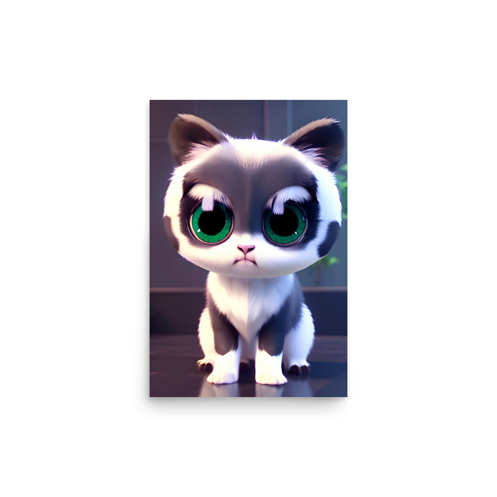 A Cute Cartoon Cat With Attitude On His Face - Art prints
