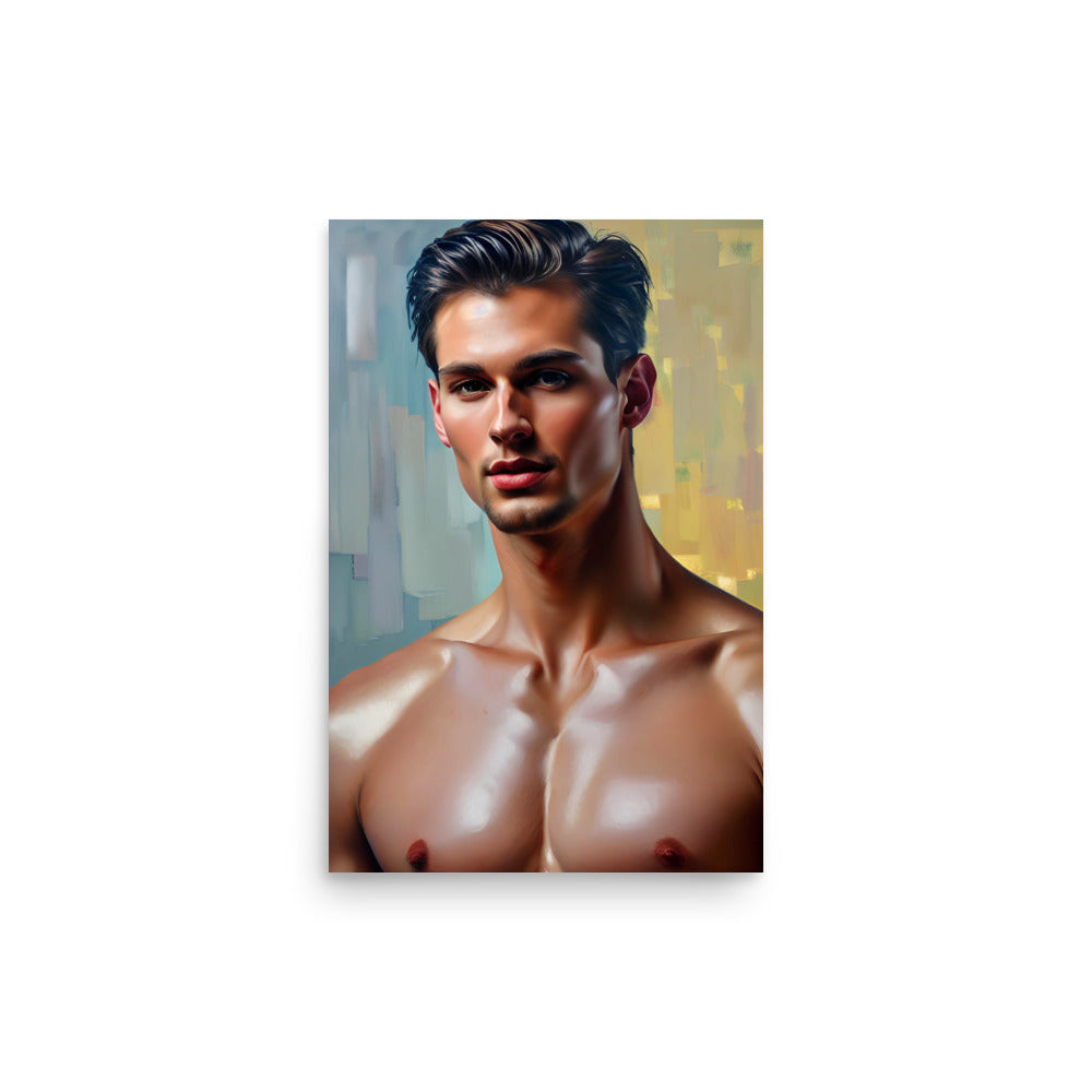 A Male Figurative Art With A Guy Without A Shirt.