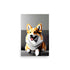 A Cute Welsh Corgi, A Black And White Art With Color.