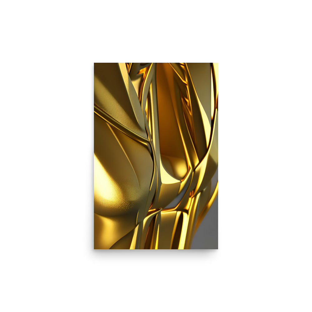 A Golden Modern Art With Beautiful Curves Of Shimmering Gold