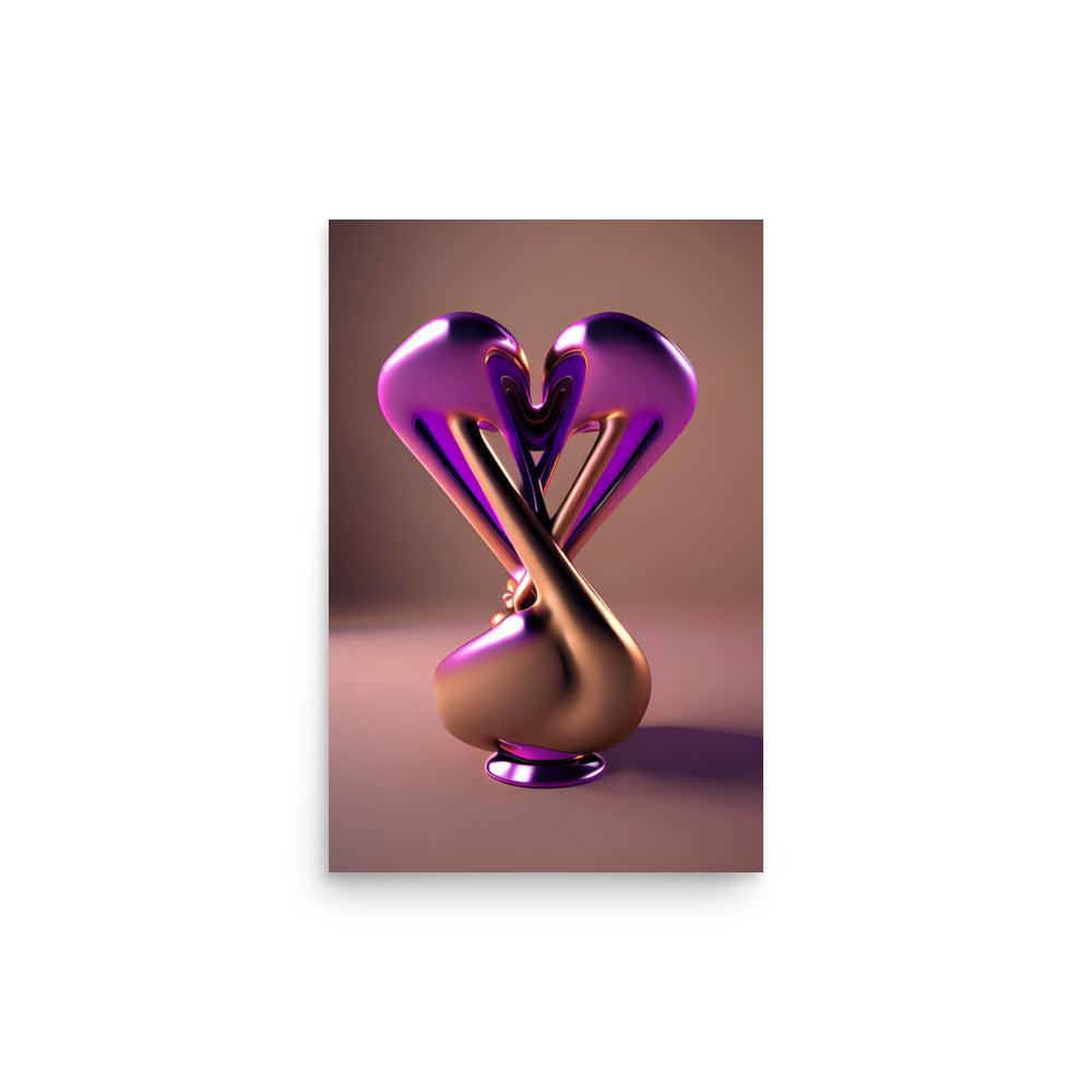An Alluring Modern Art Glass Object With Purples And Browns