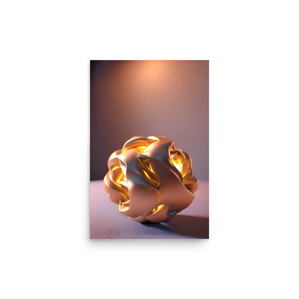 A Shimmering Copper, Glowing Organic Sphere - Modern Art