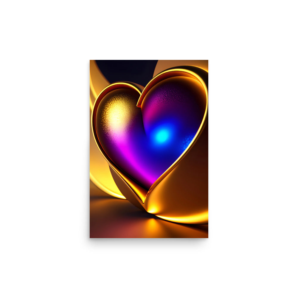 A Colorful Shimmering Heart With Beautiful Curves