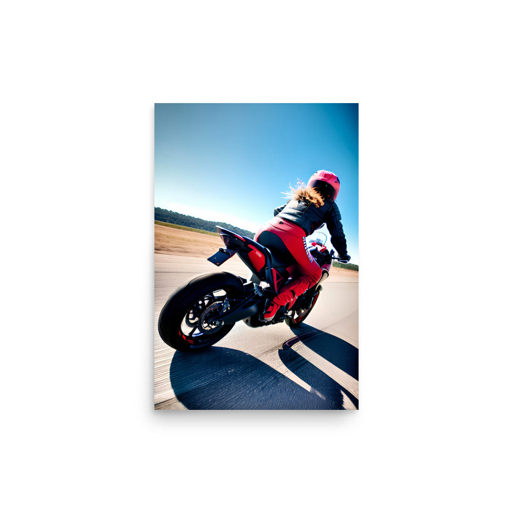 A Girl Riding A Sportbike And Getting Sideways.