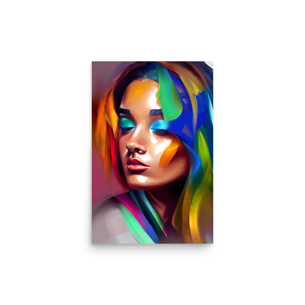 A Beautiful Woman Portrait Painting - Bold Colorful Brushstrokes