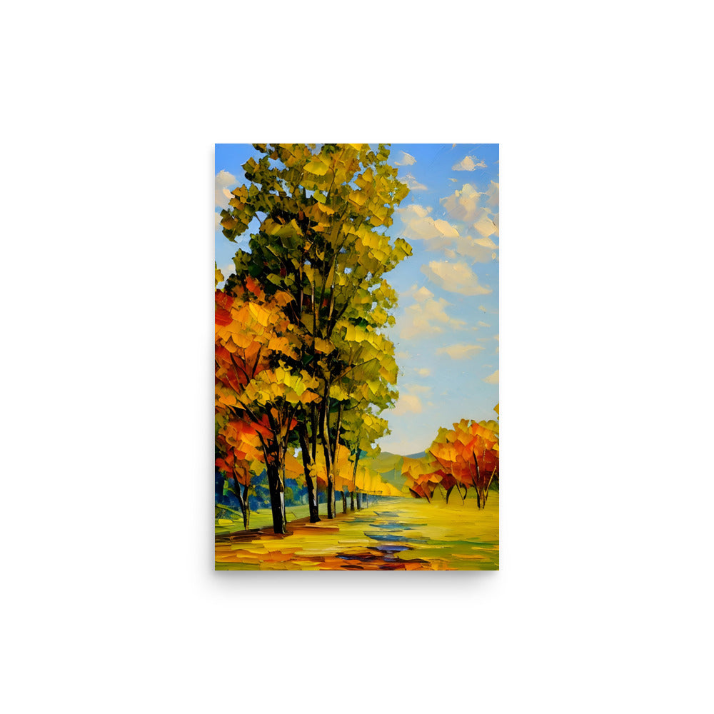 God's Country - A Vibrant Landscape Painting With Huge Colorful Trees
