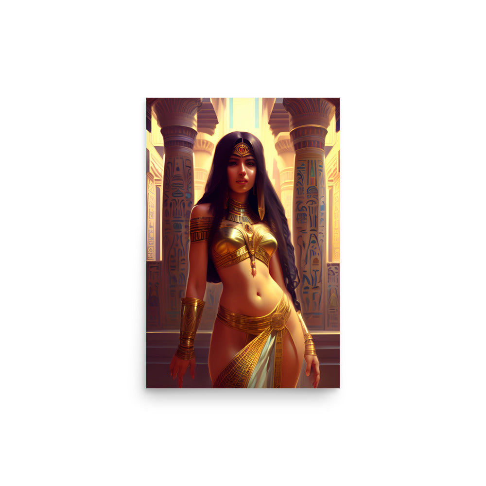 Art Prints Of A Beautiful Egyptian Princess In A Golden Bikini.