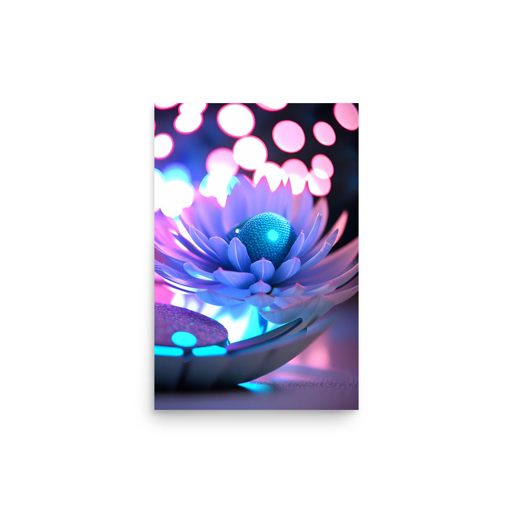 A serene abstract art with a beautiful blue lotus flower.