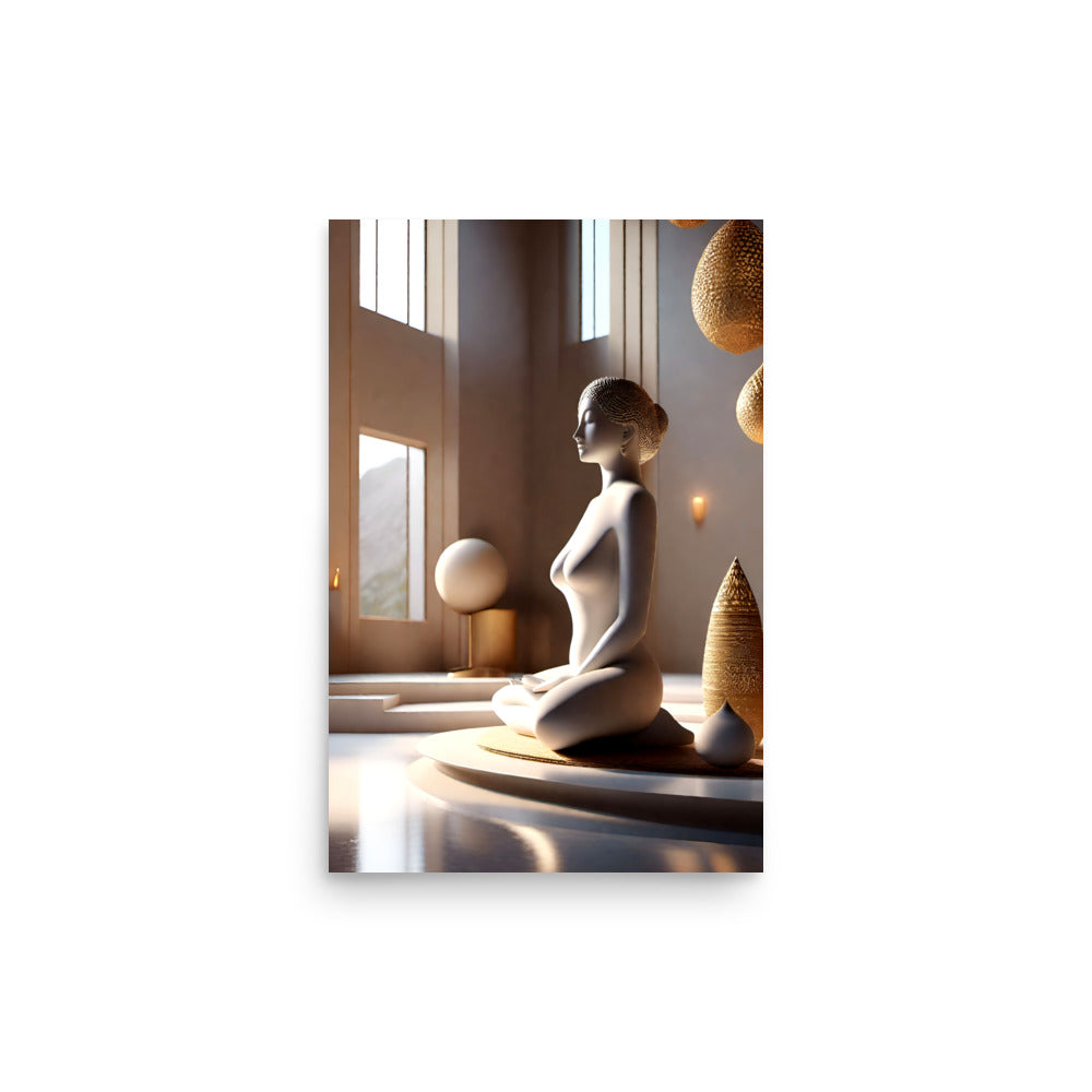 A beautiful serene art for Yoga lovers, a Sukhasana pose in a relaxing atmosphere.