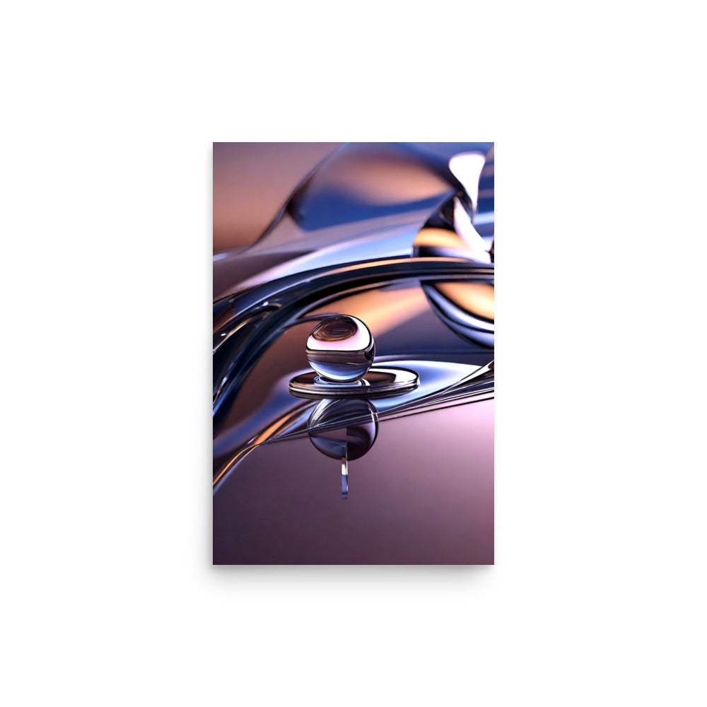 An abstract modern art with beautiful violet reflections, and other warm tones.