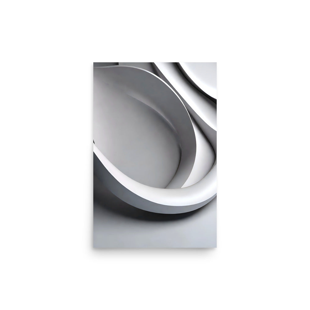 A minimalist style of modern art showing eye pleasing simple curves with a porcelain texture.
