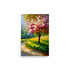 Painting with a path under colorful trees painted with thick paint strokes.