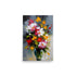 A bouquet of flowers in a vase with thick vibrant strokes of paint.