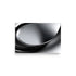 The abstract monochromatic artwork features a luminous ellipse. Its metallic surface reflects soft light. Undulating black layers resembling waves surround the oval, creating depth. The contrasting textures generate dynamic tension.