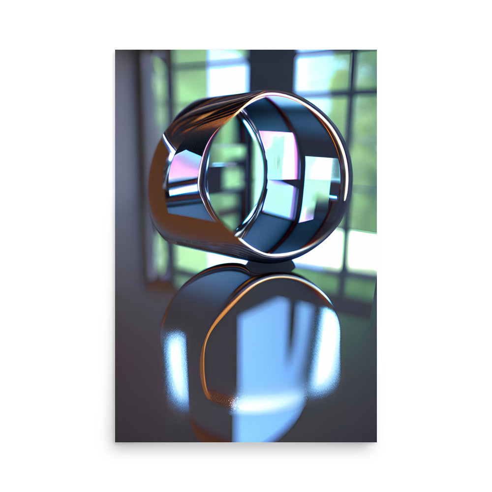A reflective glass modern art print made with the golden ratio for art prints.