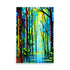 Art prints of tall majestic trees, in this breathtaking painting with vibrant bright green colors.