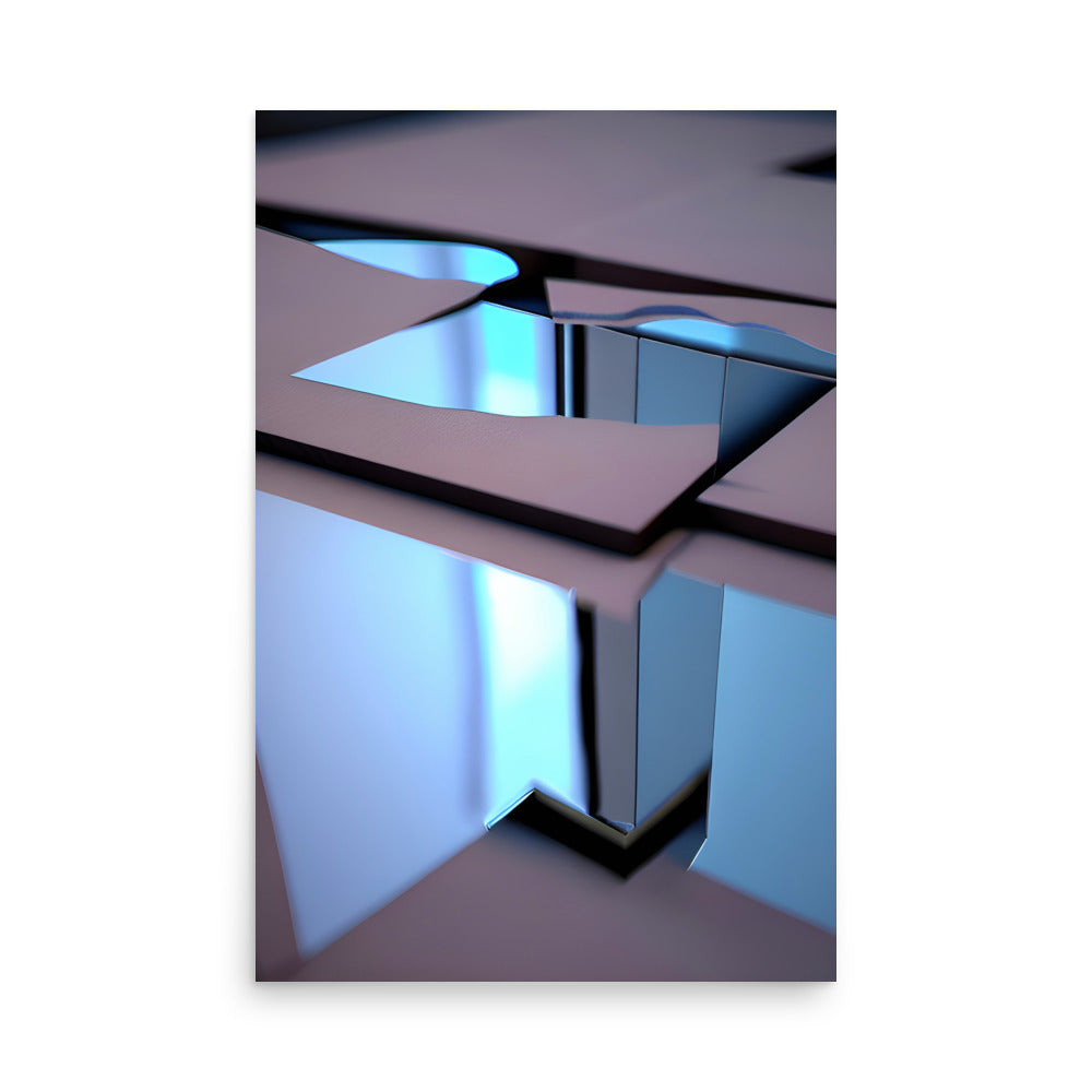 Art prints with reflections, in a modern abstract art with a 3D look.