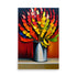 A colorful flower arrangement painting, it has a beautiful red theme and is made for art prints.