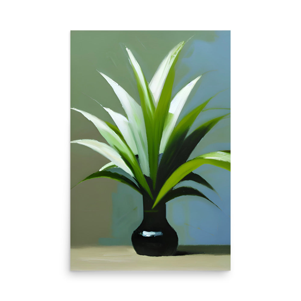 A beautiful plant painting with a nice contrast of the color and white, made for art prints.