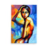 A colorful abstract woman painting on art prints.