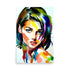 A colorful watercolor portrait painting of a beautiful woman.