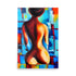 A colorful abstract nude female painting on art prints.