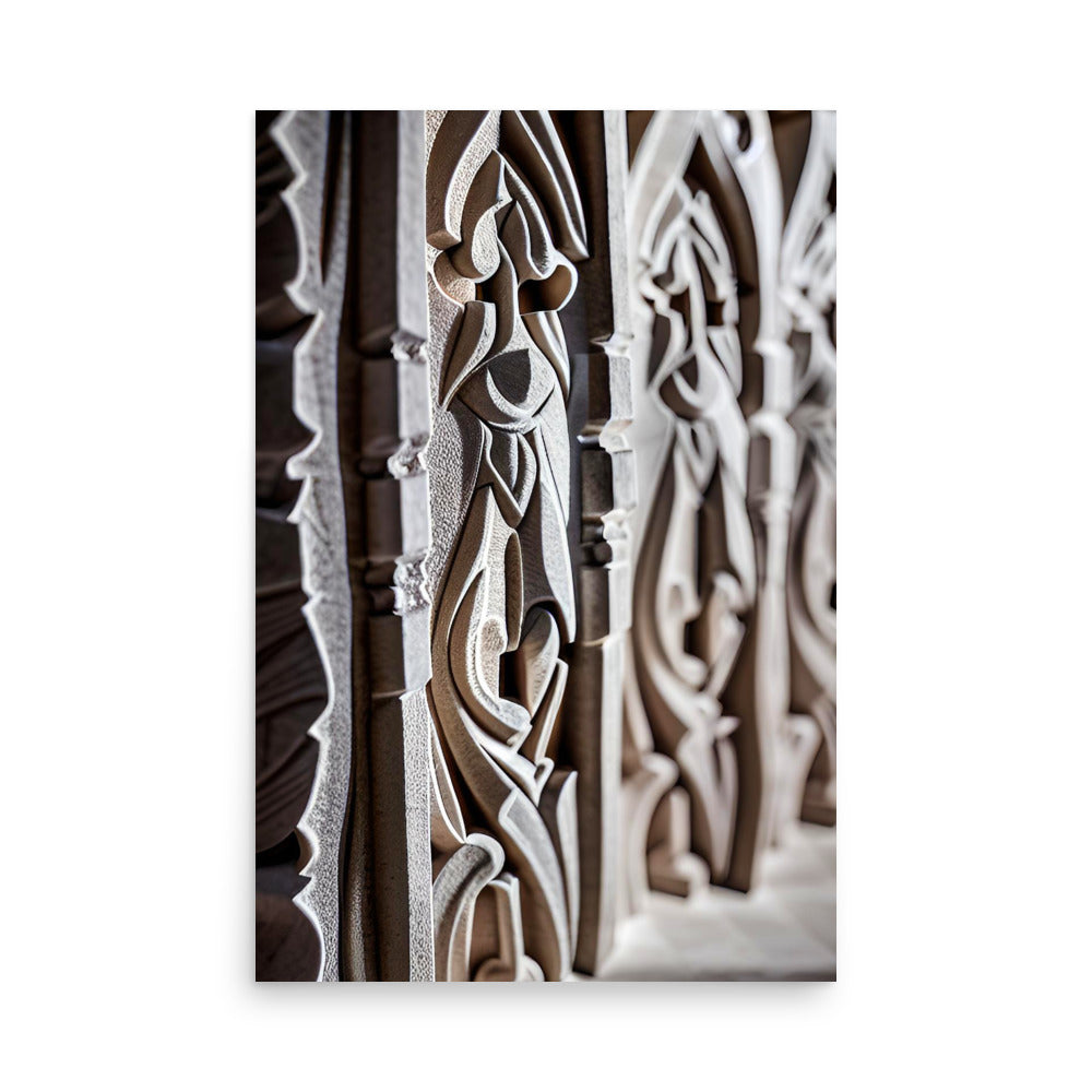 A modern style, artistic stone wall carving.