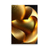 A golden abstract art sculpture shines brightly, with the warm glow of the gold.