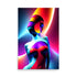 A colorful abstract artwork with a woman showing her beauty and standing confidently.