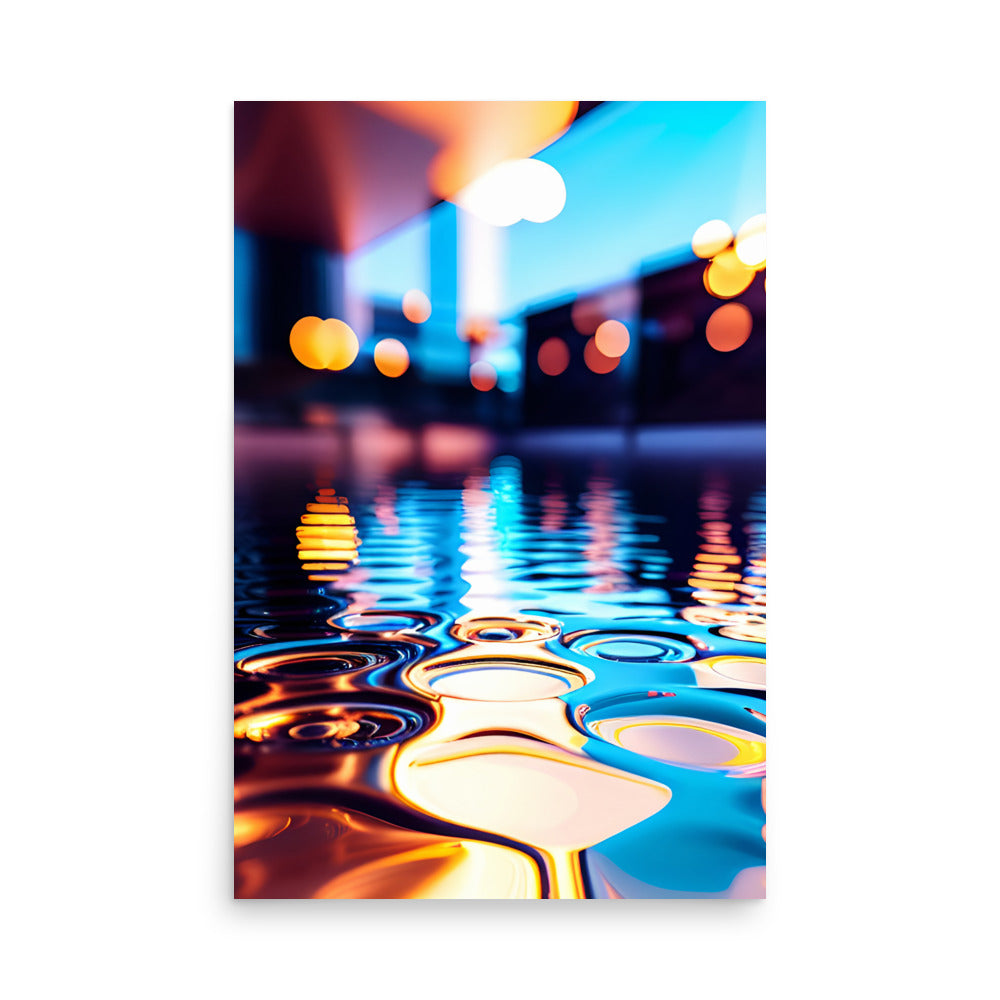 Abstract art prints with brilliant reflections off water showcasing a dance of light and colors