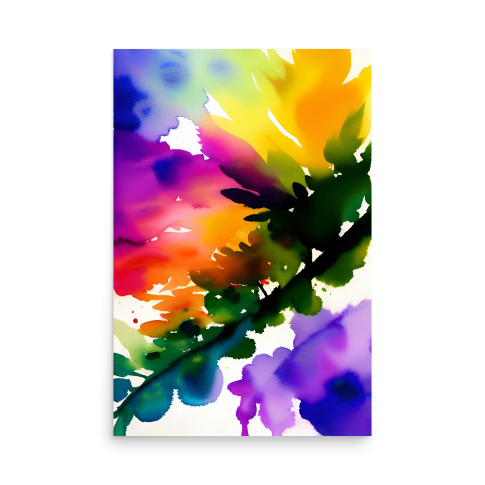 Beautiful golden highlights. Watercolor painting on abstract art prints with vibrant painted