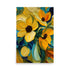 A painting with yellow flowers in a vase that's done in a Van Gogh style.