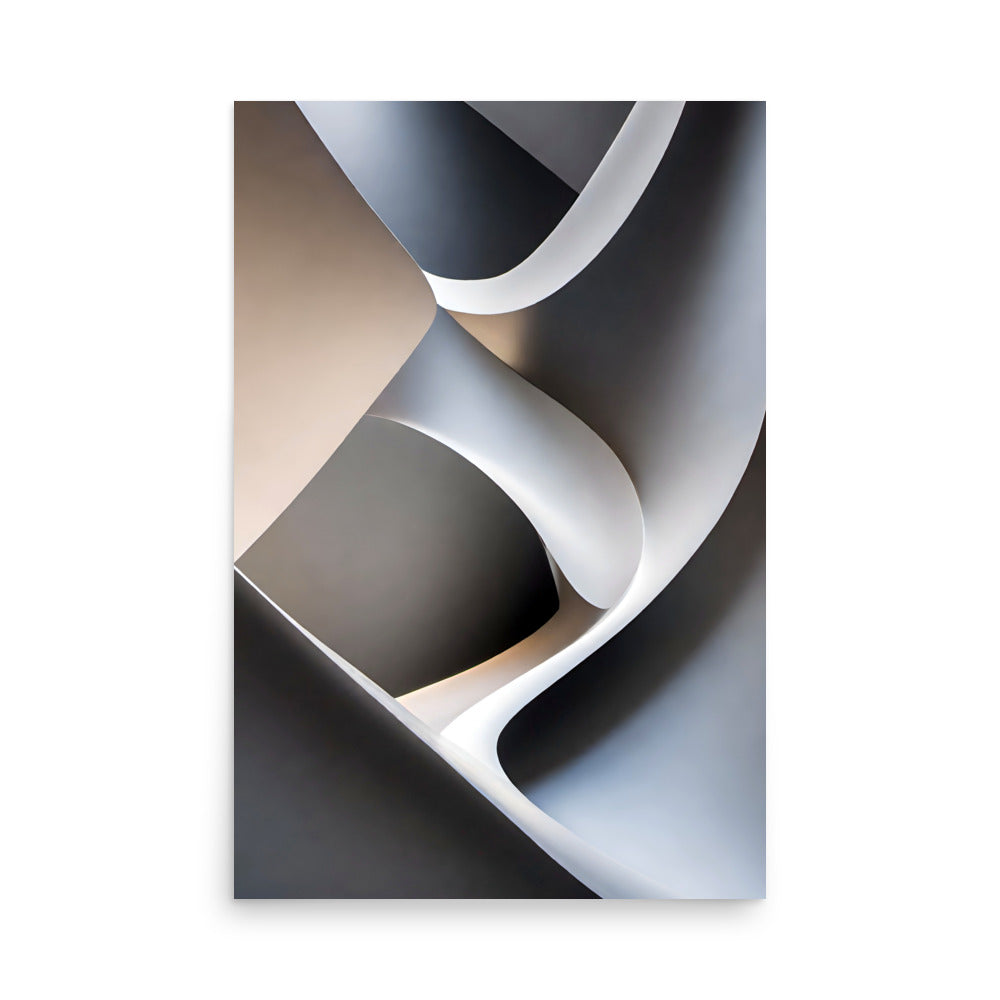 A sunlit glow on an abstract art sculpture with a beautiful geometric shapes.