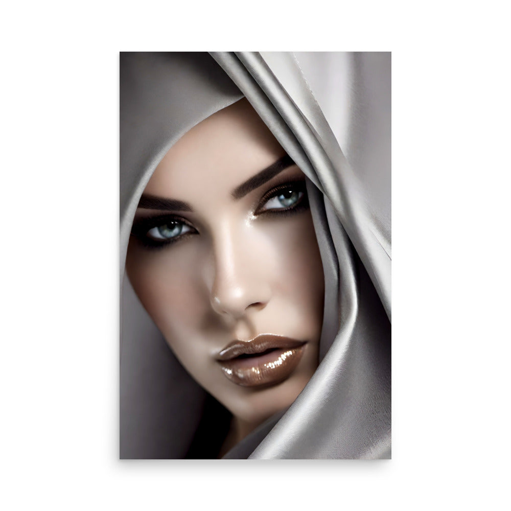 Artwork of a woman with a beautiful and captivating stare, a portrait style art.