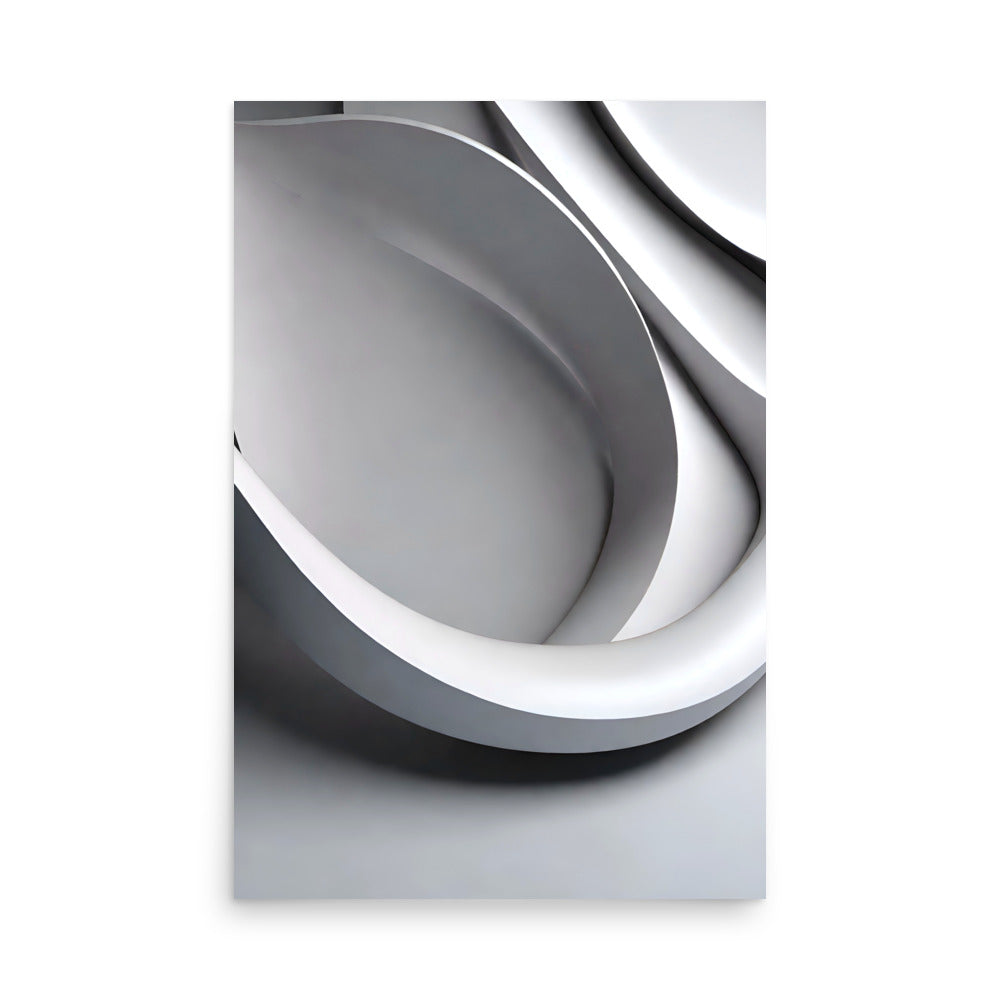 A minimalist style of modern art showing eye pleasing simple curves with porcelain texture.