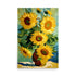 A painting of sunflowers, in a style with Van Gogh's passionate flare, using intense yellow colors.
