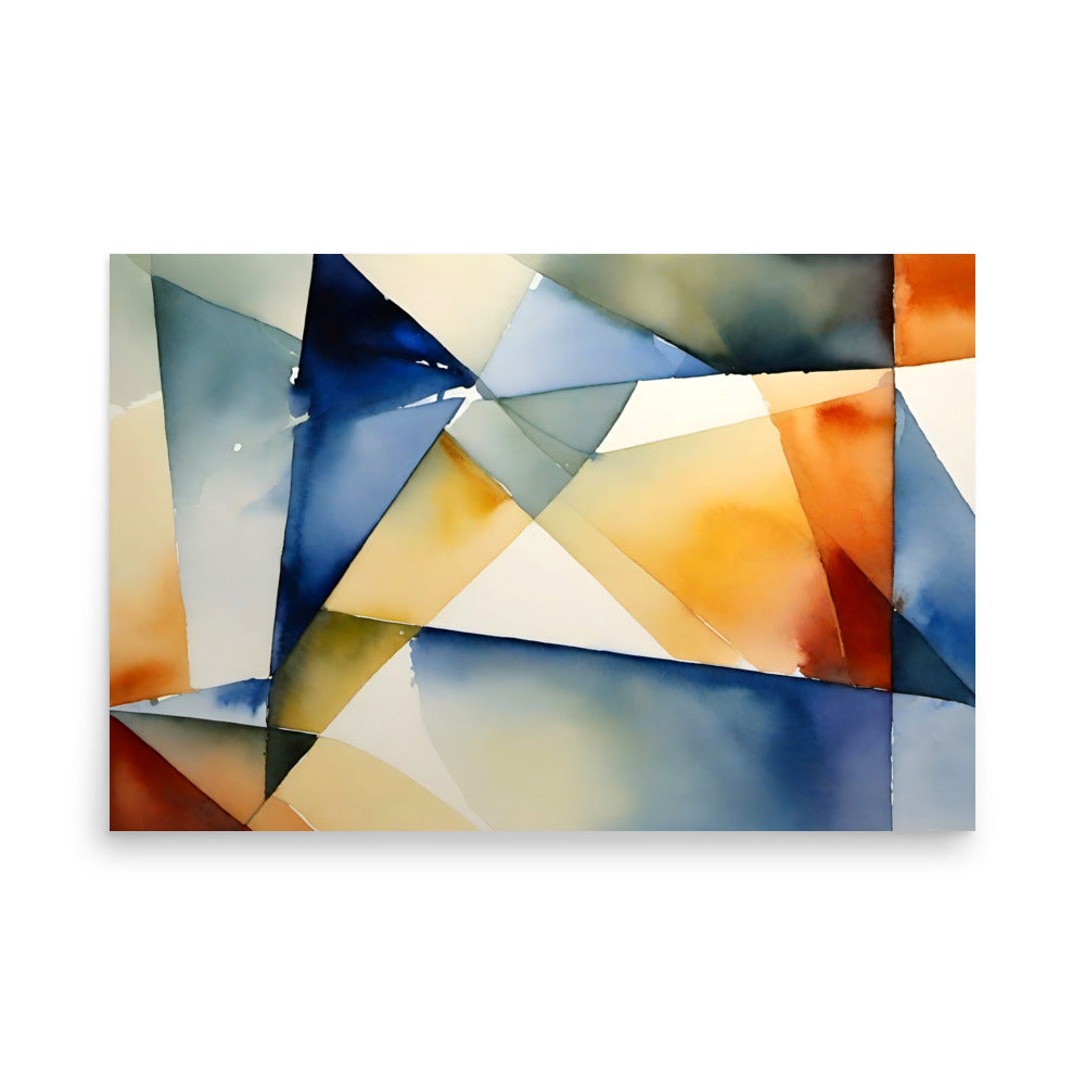 An abstract with character, subtle colors create a sophisticated artwork, and geometric shapes.