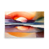 Abstract art sunset painting with bright watercolors on a richly vivid artwork.