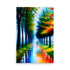 A walk in the park, is a zesty painting done with an intense paletteknife style of strokes.