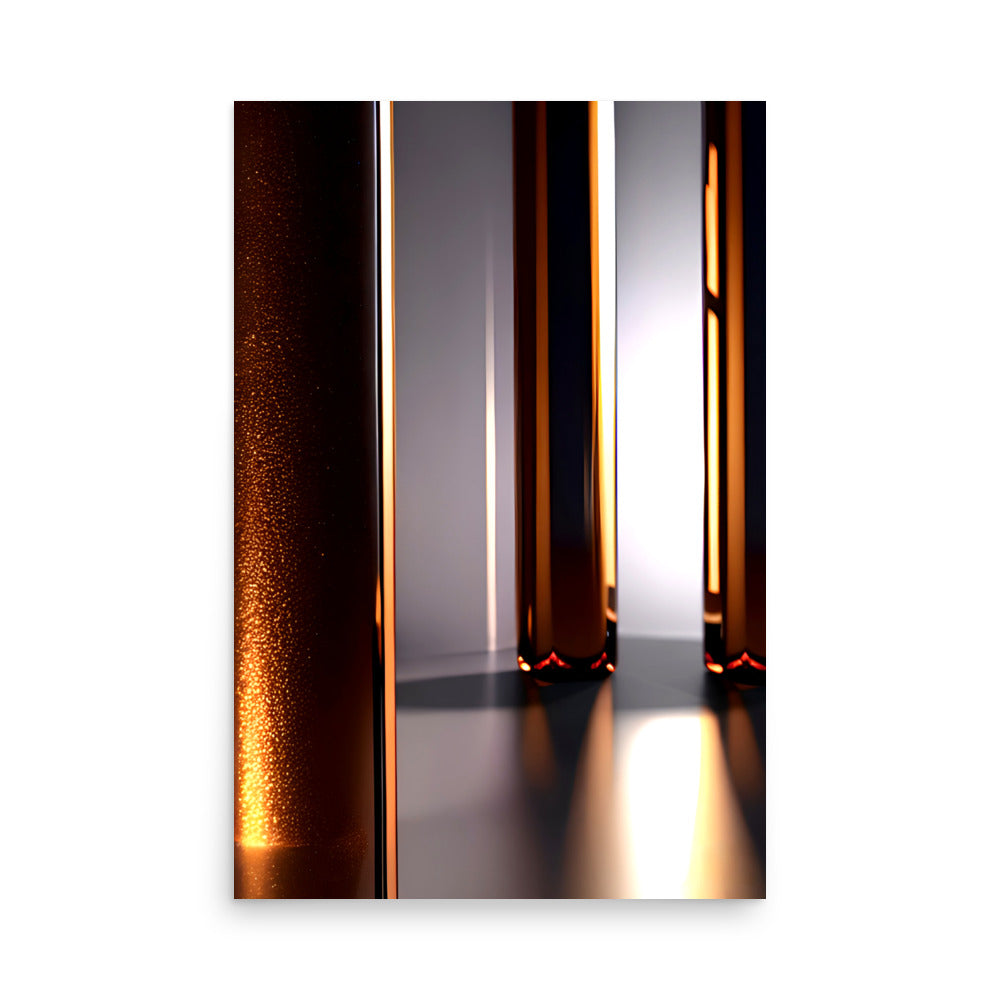 Beautiful gold and white modern architectural art with glowing reflections, and eye catching textures.