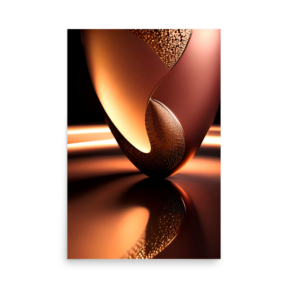 Copper colored modern art, amazing copper sculptures with flowing curves that are beautifully reflecting. 