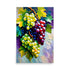 Plump, ripe grapes burst with vibrant colors. Striking realism renders clusters glistening lifelike. Rich hues form a symphony from sunny yellows to fiery reds. Intricate leaves add textured depth and movement. This visual feast showcases nature's abundant beauty.