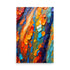 Vibrant palette knife strokes in a rich array of colors with a bold texture.