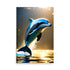 A dolphin leaps joyfully from a sunlit ocean with beautiful shimmering water drops.