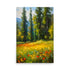 Painting of Birch trees stand tall in a yellow flower field.