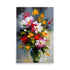 A bouquet of flowers in a vase with thick, beautifully vibrant strokes of paint.