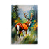 A majestic deer in a vividly painted forest with colorful brushstrokes.