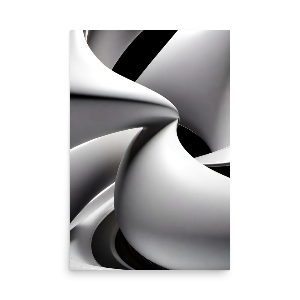 Abstract art with white curves and shadows are creating a beautiful, curvy sculpture.