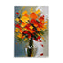 Thick textured brush strokes, orange and yellow abstract flowers.